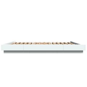 Bettgestell mit LED Weiß 160x200 cm Holzwerkstoff