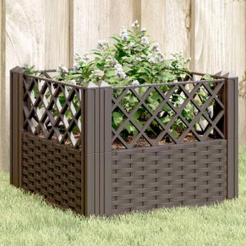 ARDEBO.de - Pflanzkasten mit Erdspießen Braun 43,5x43,5x43,5 cm PP
