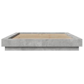 Bettgestell mit LED Betongrau 120x190 cm Holzwerkstoff