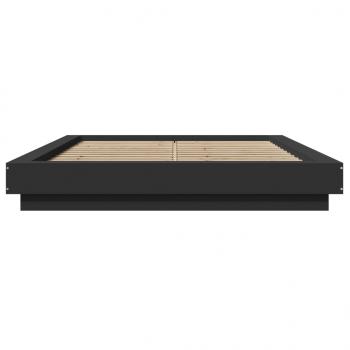 Bettgestell mit LED Schwarz 120x190 cm Holzwerkstoff