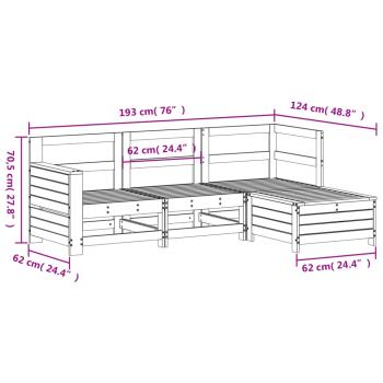 4-tlg. Garten-Sofagarnitur Kiefernholz Imprägniert