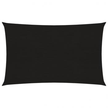 ARDEBO.de - Sonnensegel 160 g/m² Rechteckig Schwarz 6x8 m HDPE