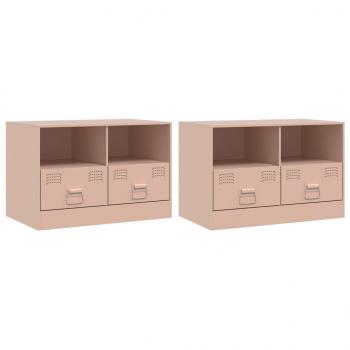 TV-Schränke 2 Stk. Rosa 67x39x44 cm Stahl