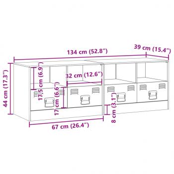 TV-Schränke 2 Stk. Rosa 67x39x44 cm Stahl
