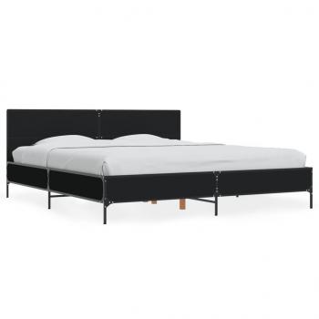 ARDEBO.de - Bettgestell Schwarz 180x200 cm Holzwerkstoff und Metall