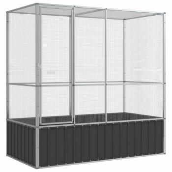 Voliere Silbern 210,5x107x212 cm Stahl