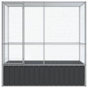 Voliere Silbern 210,5x107x212 cm Stahl