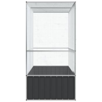 Voliere Silbern 210,5x107x212 cm Stahl