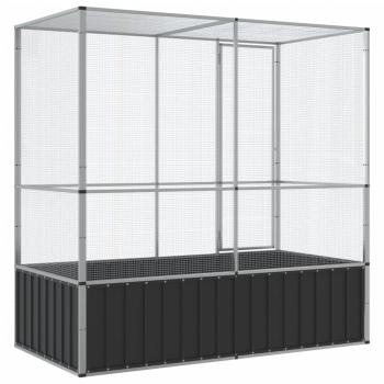 Voliere Silbern 210,5x107x212 cm Stahl