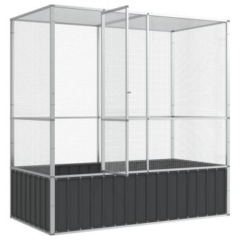 Voliere Silbern 210,5x107x212 cm Stahl