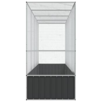 Voliere mit Erweiterung Silbern 418,5x107x212 cm Stahl