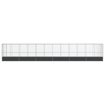 Voliere mit Erweiterung Silbern 1250,5x107x212 cm Stahl