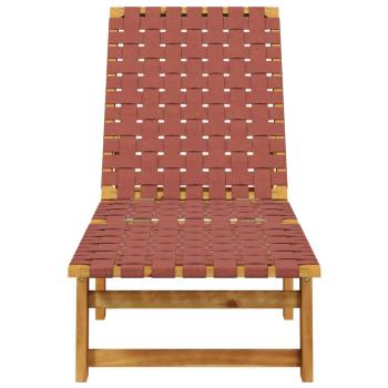 Sonnenliegen 2 Stk. Rot Massivholz Akazie und Stoff
