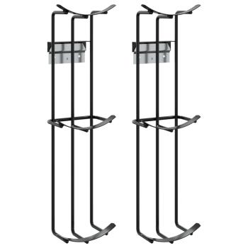 ARDEBO.de - Fass-Hindernis-Halter 2 Stk. Schwarz Stahl