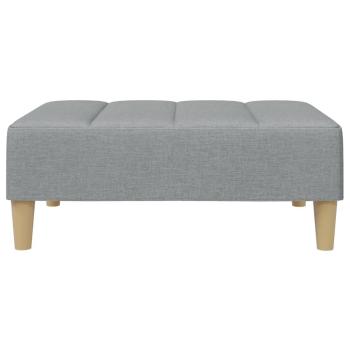 Schlafsofa 2-Sitzer mit Fußhocker Hellgrau Stoff