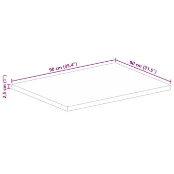 Tischplatte 90x80x2,5 cm Rechteckig Altholz Massiv