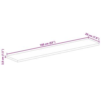 Tischplatte 160x20x3,8 cm Rechteckig Altholz Massiv