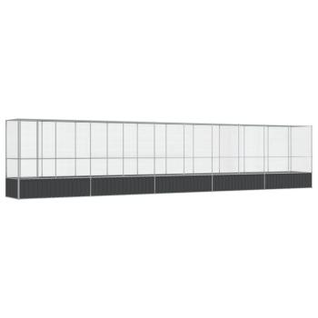 Voliere mit Erweiterung Silbern 1042,5x107x212 cm Stahl