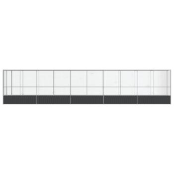 Voliere mit Erweiterung Silbern 1042,5x107x212 cm Stahl