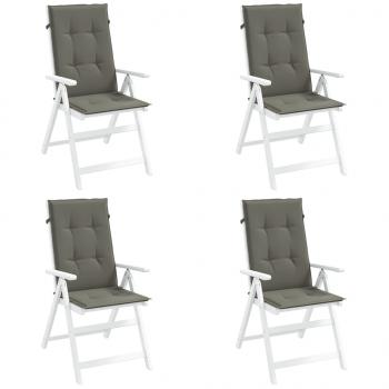 ARDEBO.de - Hochlehner-Auflagen 4 Stk. Melange Dunkelgrau 120x50x4 cm Stoff