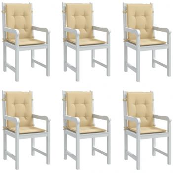 ARDEBO.de - Niedriglehner-Auflagen 6 Stk. Melange Beige 100x50x4 cm Stoff
