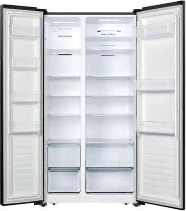 ARDEBO.de Hisense RS677N4AFC Stand Side by Side Kombination, 91 cm breit, 519 L, Total No Frost, Urlaubsmodus, Multi Air Flow, 2x Fresh Crisper, Schwarz Stahl