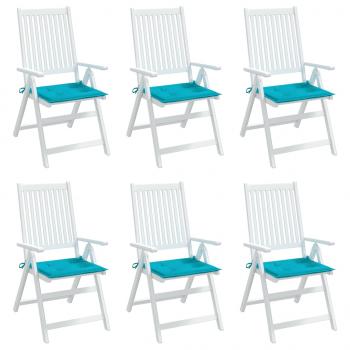 Gartenstuhl-Kissen 6 Stk. Türkis 50x50x3 cm Stoff