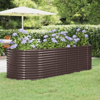 ARDEBO.de - Hochbeet Pulverbeschichteter Stahl 249x100x68 cm Braun