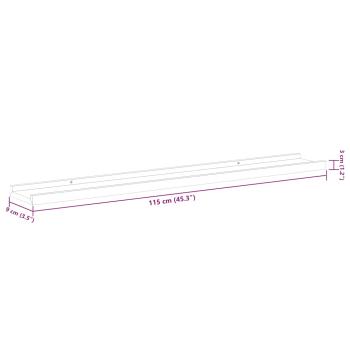 Wandregale 2 Stk. Betongrau 115x9x3 cm