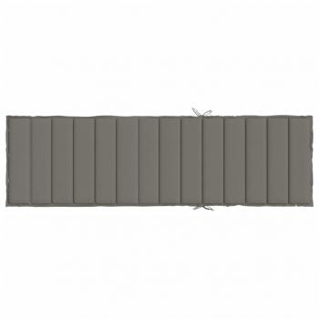 Sonnenliegen-Auflage Melange Dunkelgrau 200x60x4 cm Stoff