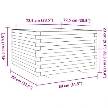 Pflanzkübel 80x80x49,5 cm Kiefernholz Imprägniert
