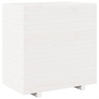 Pflanzkübel Weiß 70x40x72,5 cm Massivholz Kiefer