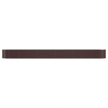 Hochbeet Pulverbeschichteter Stahl 440x80x36 cm Braun