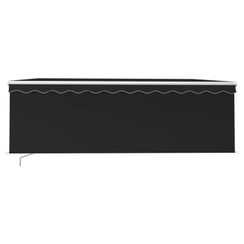 Markise Manuell Einziehbar mit Rollo & LED 4,5x3 m Anthrazit