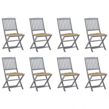 ARDEBO.de - Klappbare Gartenstühle 8 Stk. mit Kissen Massivholz Akazie