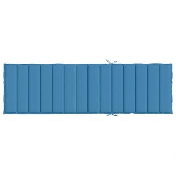 Sonnenliegen-Auflage Melange Blau 200x60x4 cm Stoff