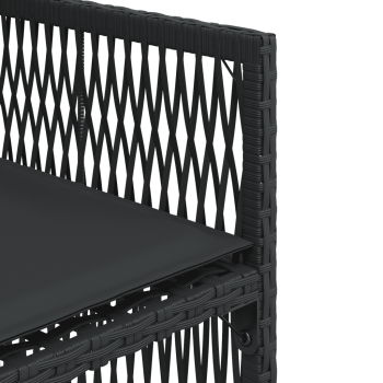 7-tlg. Garten-Essgruppe mit Kissen Schwarz Poly Rattan