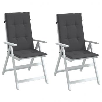 ARDEBO.de - Hochlehner-Auflagen 2 Stk. Melange Anthrazit 120x50x4 cm Stoff