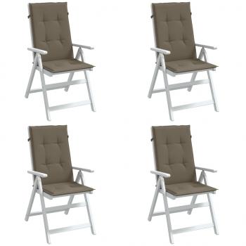 ARDEBO.de - Hochlehner-Auflagen 4 Stk. Melange Taupe 120x50x4 cm Stoff