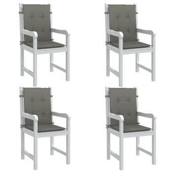 ARDEBO.de - Niedriglehner-Auflagen 4 Stk. Dunkelgrau 100x50x4 cm Stoff