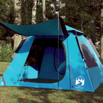 ARDEBO.de - Kuppel-Campingzelt 4 Personen Blau Quick Release