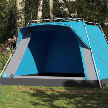 ARDEBO.de - Campingzelt 4 Personen Blau Quick Release