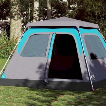 ARDEBO.de - Kuppel-Familienzelt 6 Personen Blau Quick Release