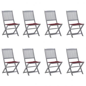 ARDEBO.de - Klappbare Gartenstühle 8 Stk. mit Kissen Massivholz Akazie