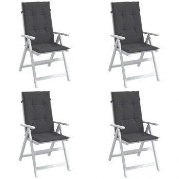 ARDEBO.de - Hochlehner-Auflagen 4 Stk. Melange Anthrazit 120x50x4 cm Stoff