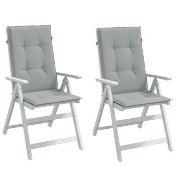 ARDEBO.de - Hochlehner-Auflagen 2 Stk. Melange Hellgrau 120x50x4 cm Stoff
