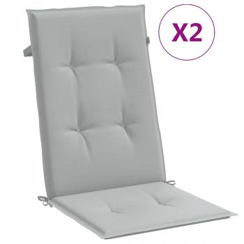 Hochlehner-Auflagen 2 Stk. Melange Hellgrau 120x50x4 cm Stoff