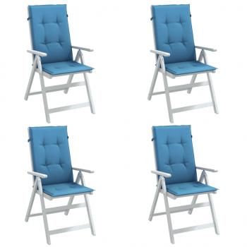 ARDEBO.de - Hochlehner-Auflagen 4 Stk. Melange Blau 120x50x4 cm Stoff