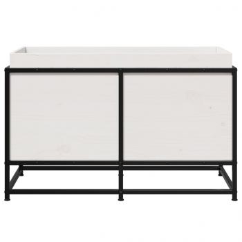 Pflanzkübel Weiß 80x40x50 cm Massivholz Kiefer