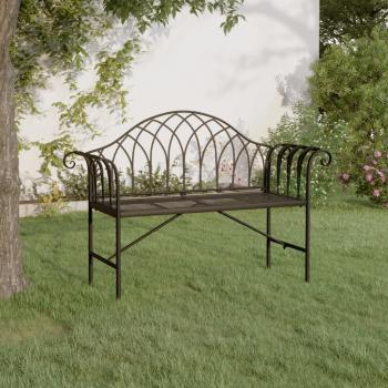 ARDEBO.de - 2-Sitzer-Gartenbank 128 cm Schwarz Stahl